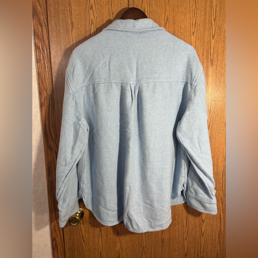 AEO Boxy Fit Powder Blue Shacket - Picture 4 of 4